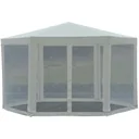 Pavilion 3.9m x 3.9m party tent hexagonal cream