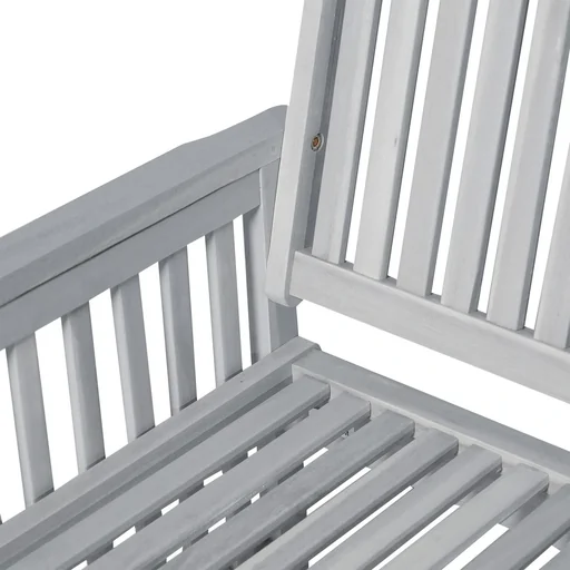 "2-seater garden bench wooden bench with armrest country house style acacia wood grey 117 x 63 x 90 cm image"