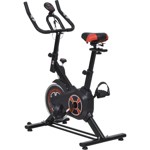 "Indoor bike trainer with stepless resistance, black image"