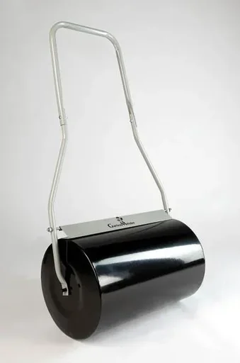 "Garden roller for pressing and compacting seeds image"
