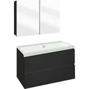 Concept bathroom furniture with mirror cabinet 80cm - black/white