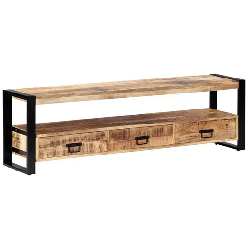 "TV cabinet 150x30x45 cm solid mango wood image"