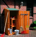 Small appliance cabinet, honey brown