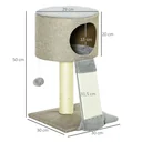 Scratching post cat tree climbing tree for cats cat box with cat ball gray 30 x 30 x 50 cm