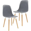 Dining table chairs, 2 pieces, grey plastic