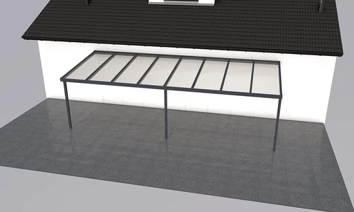 "Patio roof Premium, anthracite, 8125 x 3060 mm - Polycarbonate multi-wall sheets 16 mm, white striped image"
