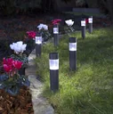 Solar bollard lights in dark grey - set of 6