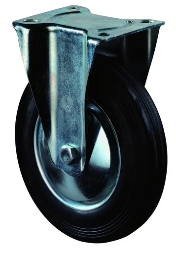 "Fixed castor with solid rubber tyres, wheel diameter 160 mm image"