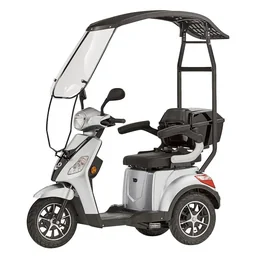 3-Rad E-Mobil Bologna 25 km/h silber inklusive Wind- und Wetterschutz