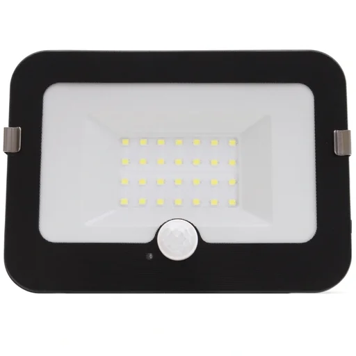 "LED floodlight with motion detector, 30 watts, IP44, 195 x 140 x 36 mm image"