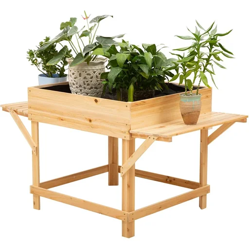 "Planter with shelf natural image"