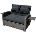 NIZZA functional sofa, steel, plastic mesh, dark grey