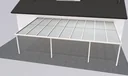 Patio roof Premium, white, 9135 x 5060 mm - Acrylic multi-wall sheets 16 mm, clear