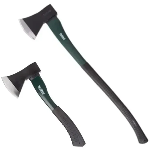 "Set of 2 axes - axe and splitting axe - 90cm/30cm - black/green image"