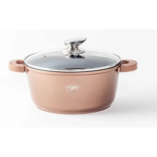 "Cooking pot/saucepan - with lid - 24 cm - copper image"