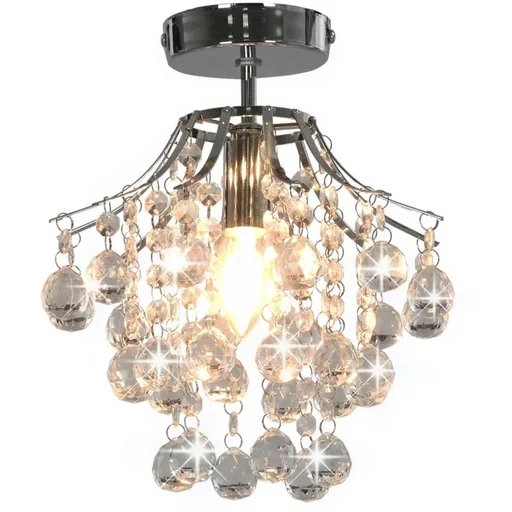 "Ceiling light with crystal beads round E14 silver image"