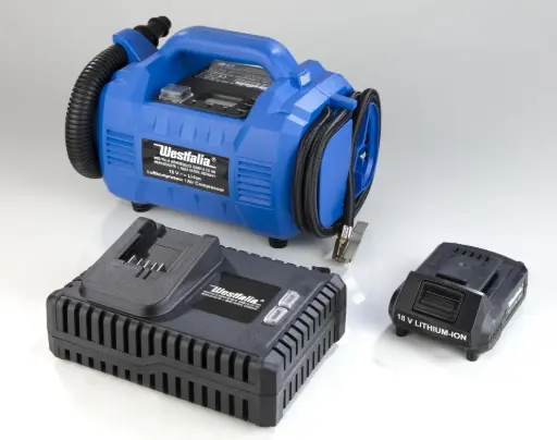 "Luchtcompressor 18V Li-Ion ALK18 inclusief accu 18 V Li-Ion 2.0 Ah A2AH18 en snellader image"