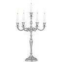 Candlestick 5-armed 78cm aluminum nickel-plated silver
