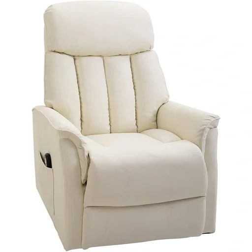 "Riser chair TV chair with electric riser reclining function faux leather beige, 80 x 94 x 104 cm image"