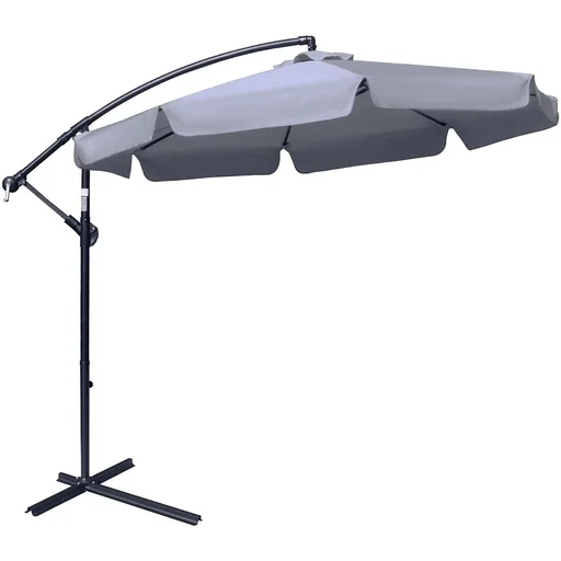 "Parasol with hand crank Ø2.65 x 2.65H m dark grey image"