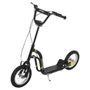 Children's scooter, kick scooter, city scooter, children's scooter, kickboard with pneumatic tires, 12 inches, black, 120 x 58 x 85-95 cm