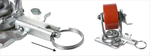 "Heavy-duty fixed and swivel castor DIRECTION LOCK 3-in-1 - Ø 152 mm, cast iron, soft, 2 injection nozzles, brake, load capacity 400 kg image"