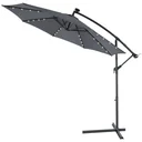 Parasol Mali with LED lighting, pivoting, anthracite - Ø 3.3m