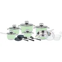 Herenthal - Complete 18-piece cookware set - Stainless steel - Green
