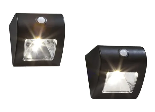 "Solar wall and fence light with motion detector, set of 2 image"