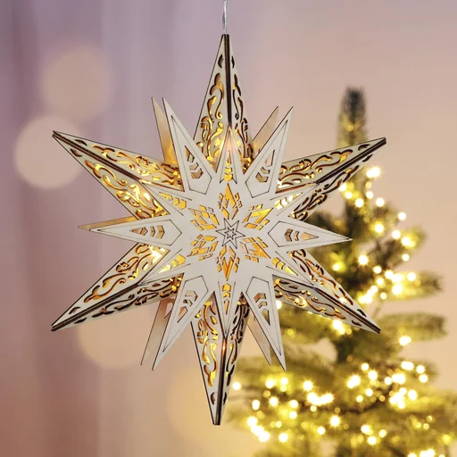 "Christmas decoration stars with 6 warm white LEDs image"
