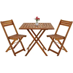 3-delig balkonset van acaciahout - 2 stoelen en 1 tafel