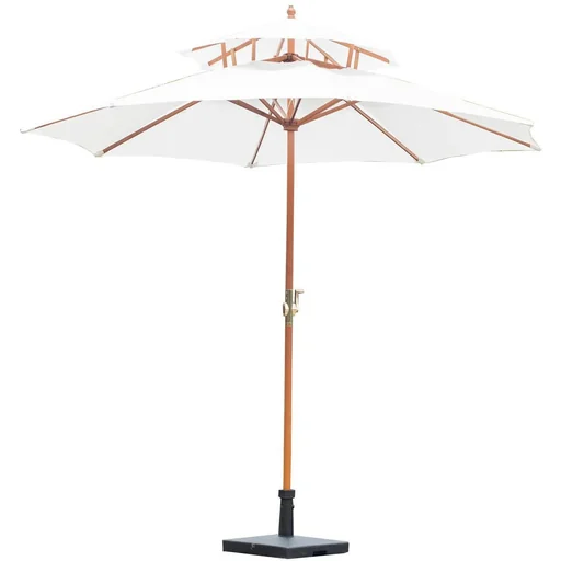 "Wooden parasol garden parasol balcony parasol double roof 2.7m image"