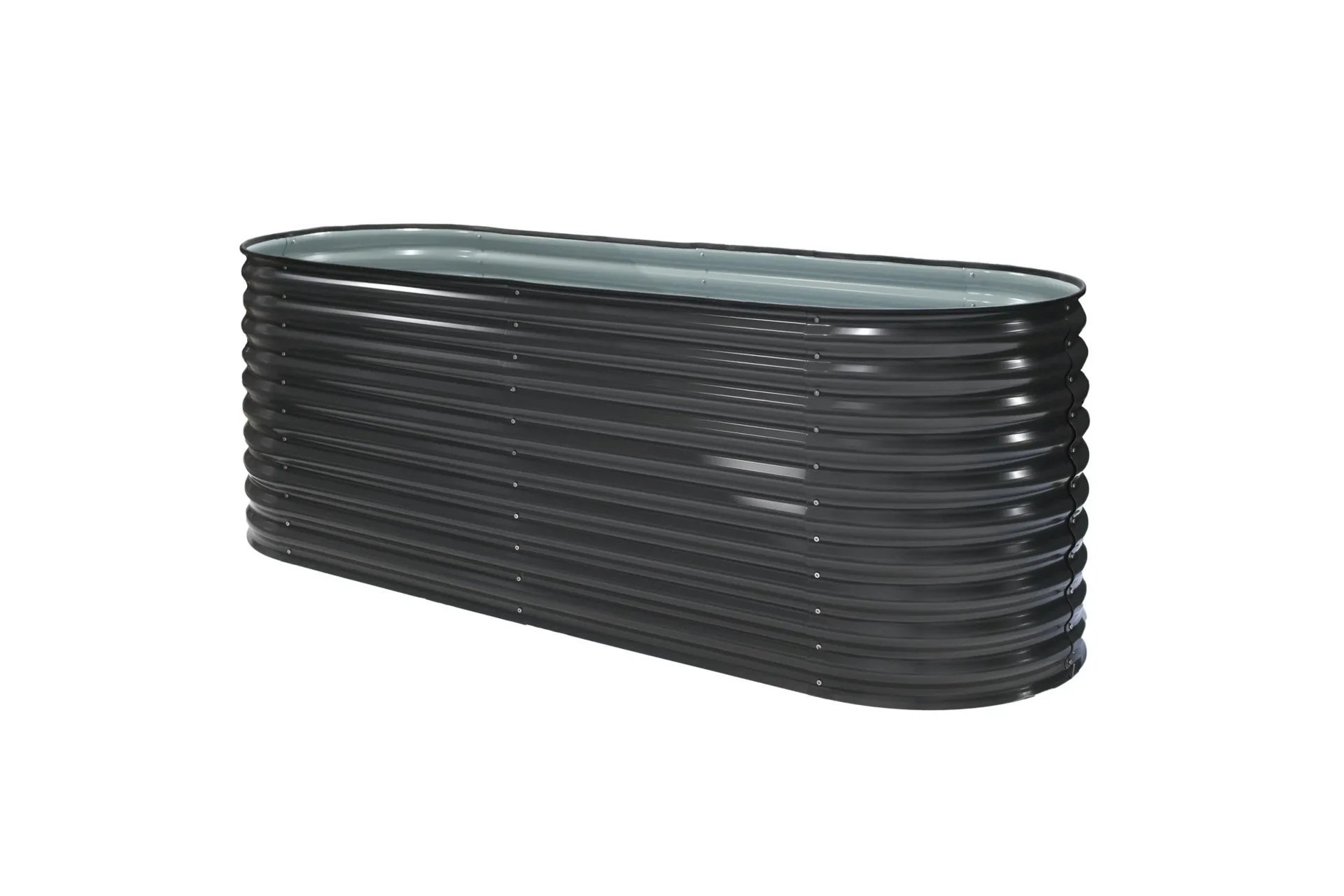 "Verhoogde moestuinbak Grow Faster, 240×80×82 cm, Antraciet – Metaal van gegalvaniseerd golfplaat image"
