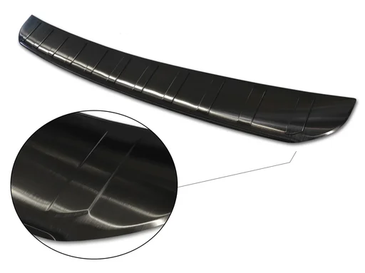 "Stainless steel loading sill protector, Mercedes GLB Crossover X247, 2019>, graphite/black, OEM quality, brushed image"