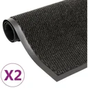 Dry cleaning mats 2 pieces rectangular tufted 120x180 cm black