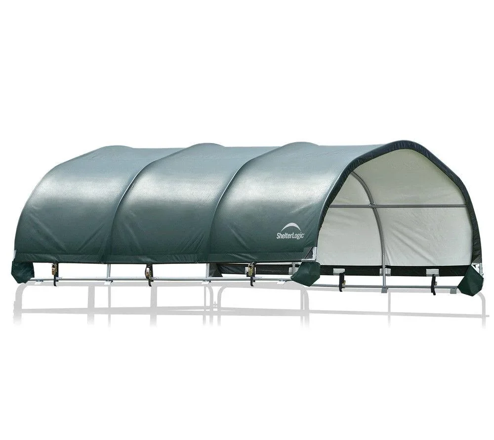 "ShelterLogic Weidetentoverkapping 13,7 m², groen, 370×370 cm – Vervangend dak/hoes zonder frame, weerbestendig image"