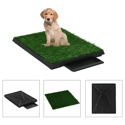 "Pet toilet 2 pieces with bucket and image"