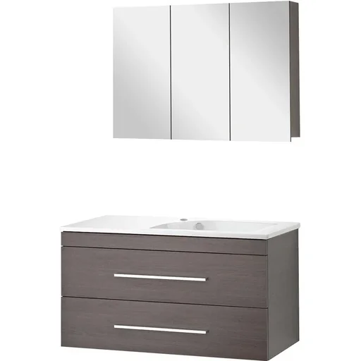 "Bathroom furniture Style 100cm left - black oak image"