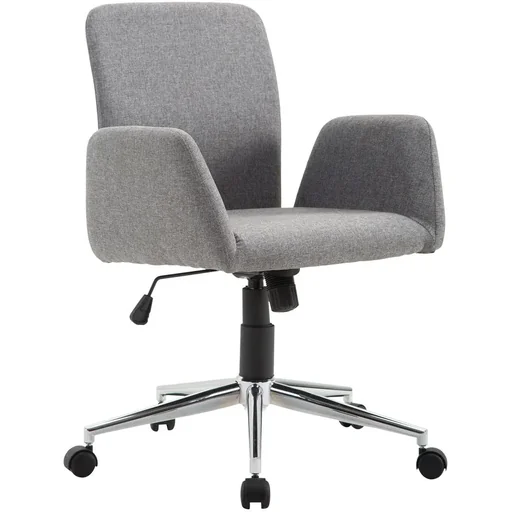 "Swivel chair with rocking mechanism on the backrest grey image"