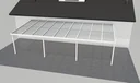 Patio roof Premium, white, 9135 x 4060 mm - Acrylic multi-wall sheets 16 mm, clear
