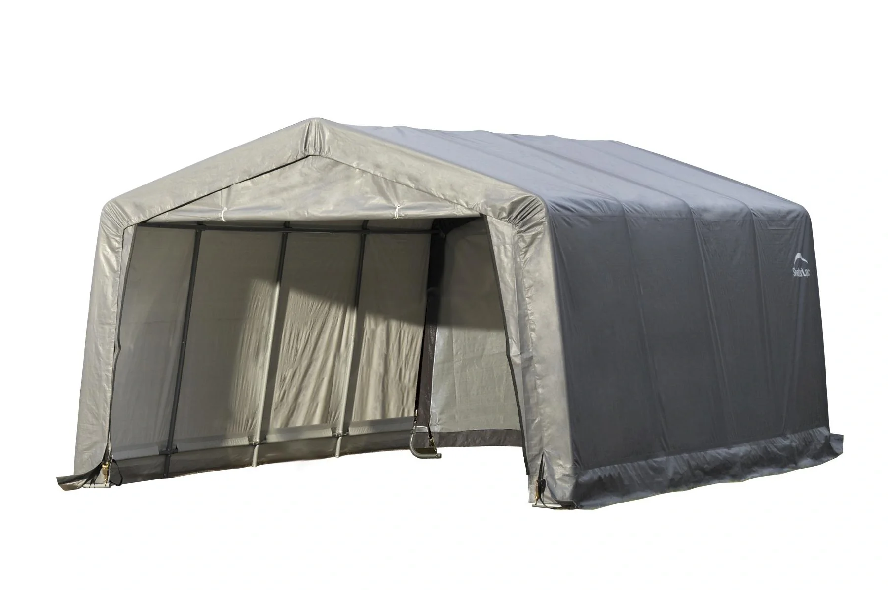 "Foliekas 18 m², grijs, 370×490 cm – Garage-in-a-Box, DuPont stalen frame, weerbestendig image"