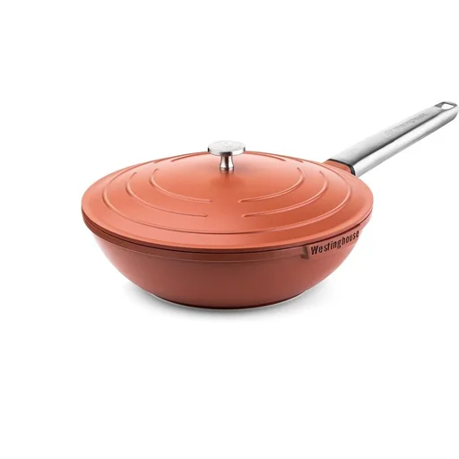 "Performance Series Wok Pan - Wok with Lid - 28 cm - Orange image"