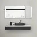 Bathroom mirror with lighting, "Light" - 160 x 70 cm - with backlit light cutouts