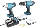 Cordless hammer drill and impact wrench combo set DK18015X2