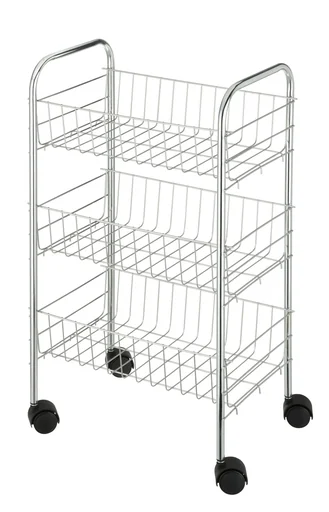"Trolley "Florence", with 3 shelves, silver-colored image"
