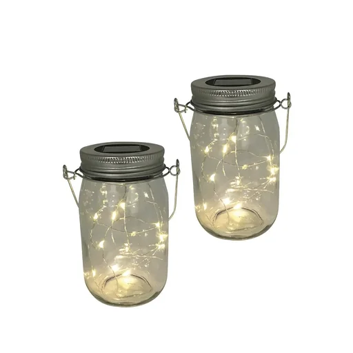 "LED Solar Lantern Clear Set of 2 image"