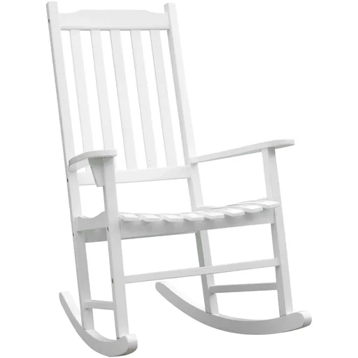 "Rocking chair garden furniture relax chair swing chair acacia wood ergonomic white image"
