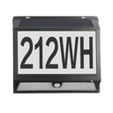 LED solar house number and wall light with motion detector
