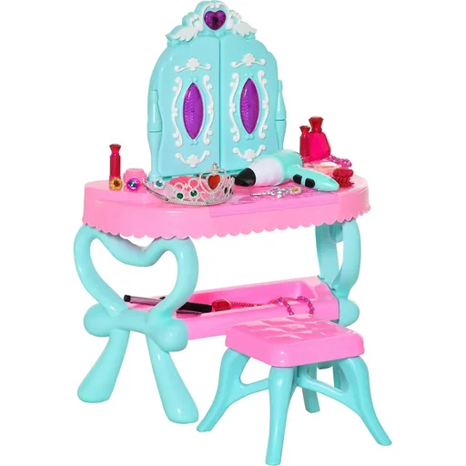 "2 in 1 children's dressing table with stool image"
