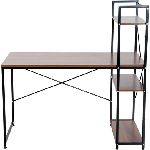 "Desk Computer Desk Office Table with Shelf Walnut Black image"
